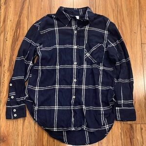 NWOT Sonoma Navy Blue Plaid flannel